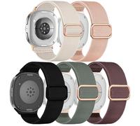 Hgsxst 5 Pack Stretchy Nylon Straps Compatible with Samsung Galaxy Watch 8 Strap 40mm 44mm/Galaxy Watch 8 Classic 46mm, Solo Loop Soft Elastic Sport band Replacement Wristbands for Women Men