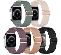 Hgsxst 5 Pack tretchy Straps Compatible with Apple Watch Strap 40mm 38mm 41mm 42mm 44mm 45mm 46mm 49mm Women Men, Water-Resistant Elastic Sport Bands for iWatch Series 10 9 8 7 6 5 4 3 SE Ultra