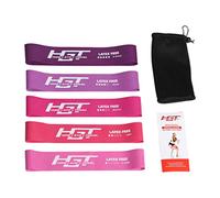 HGT Resistance Bands Set -Latex-Free Booty Bands for Women & Men - Supports Stretching, Yoga, PT, Glutes & Legs Training - Exercise Equipment for Home/Gym Workouts - (5 Bands, Purple)