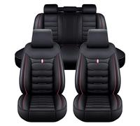 HGTHHK Car Seat Covers Full Set, for Hyundai Ioniq Hybrid 2016-2019 Leather front and back Seat Cushions set Waterproof Breathable Accessories,5 seats,Standard_Set-D-Black-Red