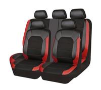 HGTHHK Leather Car Seat Cover Sets, for Citroen DS3/DS3 Racing/DS3 Cabrio/DS4/DS5/DS3 Crossback/DS 4S Leather Waterproof Breathable Seat Covers Full Set Seat Protector,E-Red