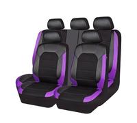 HGTHHK Leather Car Seat Cover Sets, for Ford Fiesta’09 MK7 2011 2012 2013 2014 2015 2016 2017 Leather Waterproof Breathable Seat Covers Full Set Seat Protector,D-Purple