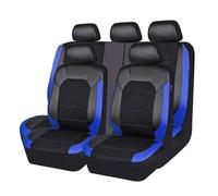 HGTHHK Leather Car Seat Cover Sets, for Opel Vauxhall Corsa 5-Door F E D C B A 2008-2012 2013 2014 2015 2016 2017-2025 Leather Waterproof Breathable Seat Covers Full Set Seat Protector,B-Blue