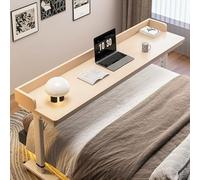 HGTRH Adjustable Height overbed Table for Laptop with Wheels, Over The Bed Working Table with Baffles, Home Mobile Bed Desk, Hospital Rolling Bed Table Bedroom I 130cm