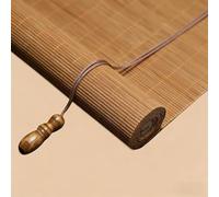 HGTRH Bamboo Blinds Roller Shades for Indoor Window, Natural Light Filtering Bamboo Curtain Roll Up with Cord Roman Shade for Interior/Exterior, Mounting Hardware Included 125x165cm