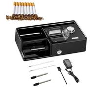 HGTRH Electric Cigarette Rolling Machine, Cigarette Injector Machine with Auto-sensing Intelligent Counting (8.0mm; 6.5mm; 5.5mm) Electric Cigarette Machine Black
