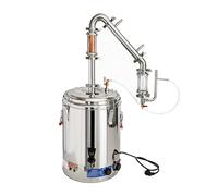 HGTRH Electric Essential Oil Distiller Steam Distiller, Stainless Steel Automatic Hydrosol Extraction Machine with Copper Mesh Reflux Column 25L
