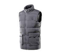 HGTRH Men's Heated Vest with Carbon Fiber Heating, Heated Vest with 3-Tem Settings Fast Heating Machine Washable USB Powered Grey XXXXL