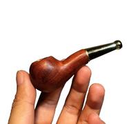 HGTRH Mini Tobacco Pipe, Handmade Wooden Pipe Cigarettes to Smoke Perfect Beginner Pipe Portable Detachable Smoking Pipe Short Mouthpiece Red Sandalwood Pearwood A