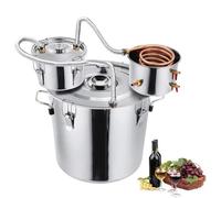 HGTRH Moonshine Still Distiller, 3 Pot Stainless Steel Alcohol Distiller with Copper Tube, Built-in Thermometer for Home Brewing Whiskey Brandy Fruit Wine