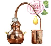 HGTRH Pure Copper Still 5L, Home Distilling for Essential Oils with Copper Condenser Suitable for Gas Electric Ceramic Hob Wood Stove Hammered Finish