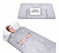 HGTRH Sauna Blanket, Personal Sauna with Timer Temp Control 2 Zones Heating Power Cut-off Protection Open-head Design with Arm Zips for Home Relaxation