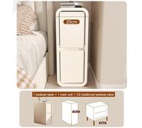 HGTRH Side Tables Bedroom, Small Side Table Wooden Bedside Table Small Bedside Table Bed Side Table for Bedroom Slim Bedside Table Narrow Side Table Wooden Side Table Beige 25x40x47cm