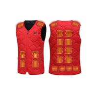 HGTRH Smart Heated Vest for Men & Women, Electric Thermal Vest with 3-Temp Control Fast 5-Second Heat Washable USB Powered Safe Low Voltage Windproof Design for Outdoor Winter Use 20 Zone Red M