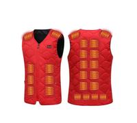 HGTRH Smart Heated Vest for Men & Women, Electric Thermal Vest with 3-Temp Control Fast 5-Second Heat Washable USB Powered Safe Low Voltage Windproof Design for Outdoor Winter Use 24 Zone Red M