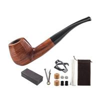 HGTRH Smooth Tobacco Pipe, Rosewood, Straight/Bent Stem, Portable, Easy to Clean, Great Gift