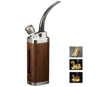 HGTRH Tobacco Pipes for Smoking, Water Cigarette Cigar Pipes Hookah Tobacco Accessorie Zinc Alloy Material Transparent PP Inner Liner Cigarette Smoking Pot/Cigarette Pot Wood Pattern