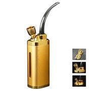 HGTRH Tobacco Pipes for Smoking, Water Cigarette Cigar Pipes Hookah Tobacco Accessorie Zinc Alloy Material Transparent PP Inner Liner Cigarette Smoking Pot/Cigarette Pot Gold