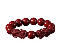 HGTYDV2 Ladies Chinese Pixiu Feng Shui Cinnabar Beaded Stretch Bracelet for Luck Wealth Elasticity Taliman Gift Jewelry Gifts