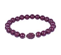 HGTYDV2 Ladies Natural Cinnabar Beaded Bracelet for Women Men, Feng Shui Healing Gemstone Buddha's Hand Charm Bracelet Amulet Jewelry Gifts(6mm)