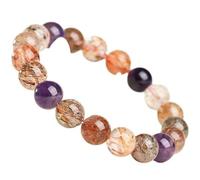HGTYDV2 Ladies Natural Super Seven Crystal Bracelet Handmade Crystal Stone Beads Bracelet Birthday Valentines Christmas Jewellery Gifts Jewelry Gifts(12mm)