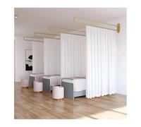 HGTYDV2 Wall Mounted Room Divider Curtain w/U-Shape Metal Support Beauty Salon Privacy Partition Curtain Wall Hanging Separation Drapes for Wellness Centers