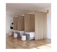 HGTYDV2 Wall Mounted Room Divider Curtain w/U-Shape Metal Support Beauty Salon Privacy Partition Curtain Wall Hanging Separation Drapes for Wellness Centers