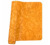 HGUAN Embossed Faux Leather Sheets 12"X52"(30cm X 133cm),Faux Leather Very Suitable for Making DIY Bow,Leather Earrings Sewing Crafts Projects (Pumpkin Yellow)