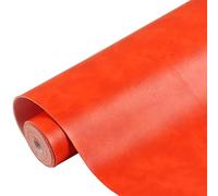 HGUAN Smooth Solid Color Faux Leather 12"X53"(30cmX135cm),Faux Leather Sheets Roll Very Suitable for Making Crafts, Leather Earrings, Bows,Sewing (Orange Red)