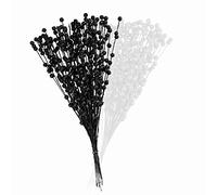 HGUIM 100PCS Glitter Stems 40cm Artificial Black Berry Branches Christmas Berry Picks Decorations for Christmas Tree Wreath Crafts Home Ornaments