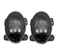 Hguvsjd Car HeadLight Assembly For Jeep For Wrangler JK LJ TJ For Dodge For Journey 60W 4Inch LED Passing Fog Lights With White DRL Amber Turn Signal Lamp(Black No Halo)