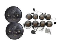 Hguvsjd Car HeadLight Assembly For Land For Rover For Defender 90 110 Car LED Lights Kit Front Rear Signal Indicator Lamp Stop Fog Reversing Light / 7Inch Headlamp Car Lights(Full Set Style a)