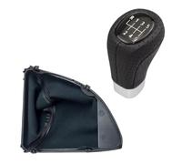 Hguvsjd Car Shift Gear Knob for BMW 1 Series for E81 for E82 for E87 for E88 2003-2013 Manual Leather Gear Shift Knob Gaiter Boot Cover Transmission Shifter Lever(6 Speed 2pcs)