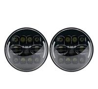 Hguvsjd Head Light For Suzuki For Samurai For Jimmy For Bandit 600 7 Inch LED Angel Eye Headlights DRL & Hi/Lo Beam Front Lamp(A black 55w)