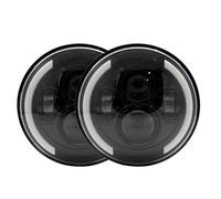 Hguvsjd Head Light For Suzuki For Samurai For Jimmy For Bandit 600 7 Inch LED Angel Eye Headlights DRL & Hi/Lo Beam Front Lamp(40w black side halo)