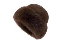 Hgvcfcv Women Winter Warm Faux Fur Hat Dark Brown One Size