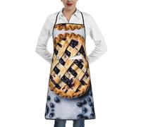Hgvcse Bib Blueberry Pie 01 Apron Unisex Aprons Men Women Kitchen Cooking Bbq Pocket Mother Dad Gift Festval Chef, White, One size