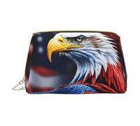Hgvcse Pvc Leather Makeupamerican Bald Eagle Bag Zipper Pouch Travel Cosmetic Organizer Daily Use Storage Purse, White, One Size, Diy