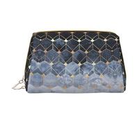 Hgvcse Pvc Leather Makeupblue Hexagons And Diamonds Bag Zipper Pouch Travel Cosmetic Organizer Daily Use Storage Purse, White, One Size, White, One Size