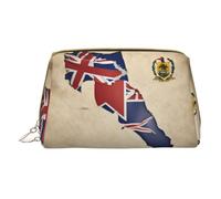 Hgvcse Pvc Leather Makeupcayman Islands Flag Map01 Bag Zipper Pouch Travel Cosmetic Organizer Daily Use Storage Purse, White, One Size