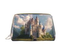 Hgvcse Pvc Leather Makeupdream-Like Fairy Tale Castle03 Bag Zipper Pouch Travel Cosmetic Organizer Daily Use Storage Purse, White, One Size, White, One Size