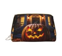 Hgvcse Pvc Leather Makeuphalloween Pumpkin 3 Bag Zipper Pouch Travel Cosmetic Organizer Daily Use Storage Purse, White, One Size