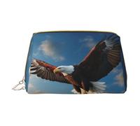 Hgvcse Pvc Leather Makeuppatriotic Eagle Bag Zipper Pouch Travel Cosmetic Organizer Daily Use Storage Purse, White, One Size