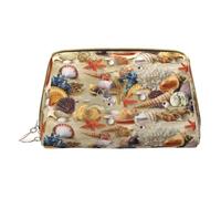 Hgvcse Pvc Leather Makeupstarfish Seashell Sandy Beach Theme Bag Zipper Pouch Travel Cosmetic Organizer Daily Use Storage Purse, White, One Size