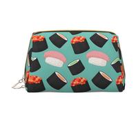 Hgvcse Pvc Leather Makeupsushi Food Pattern1 Bag Zipper Pouch Travel Cosmetic Organizer Daily Use Storage Purse, White, One Size, White, One Size