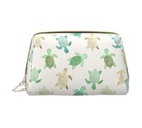 Hgvcse Pvc Leather Makeupturtle Write Bag Zipper Pouch Travel Cosmetic Organizer Daily Use Storage Purse, White, One Size