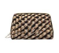 Hgvcse Pvc Leather Makeupwicker Woven Grid01 Bag Zipper Pouch Travel Cosmetic Organizer Daily Use Storage Purse, White, One Size, White, One Size