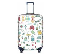 Hgvcse Travel Abstraction Biology Chemistry4 Luggage Cover Suitcase Protector 18-32 Inch Luggage Vacation Accessory Essentials, White, Large, White, Large