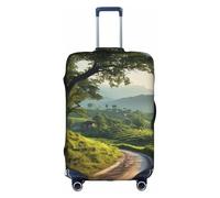 Hgvcse Travel Countryside Road Luggage Cover Suitcase Protector 18-32 Inch Luggage Vacation Accessory Essentials, White, Medium, White, Medium