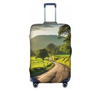 Hgvcse Travel Countryside Road Luggage Cover Suitcase Protector 18-32 Inch Luggage Vacation Accessory Essentials, White, Small, White, Small
